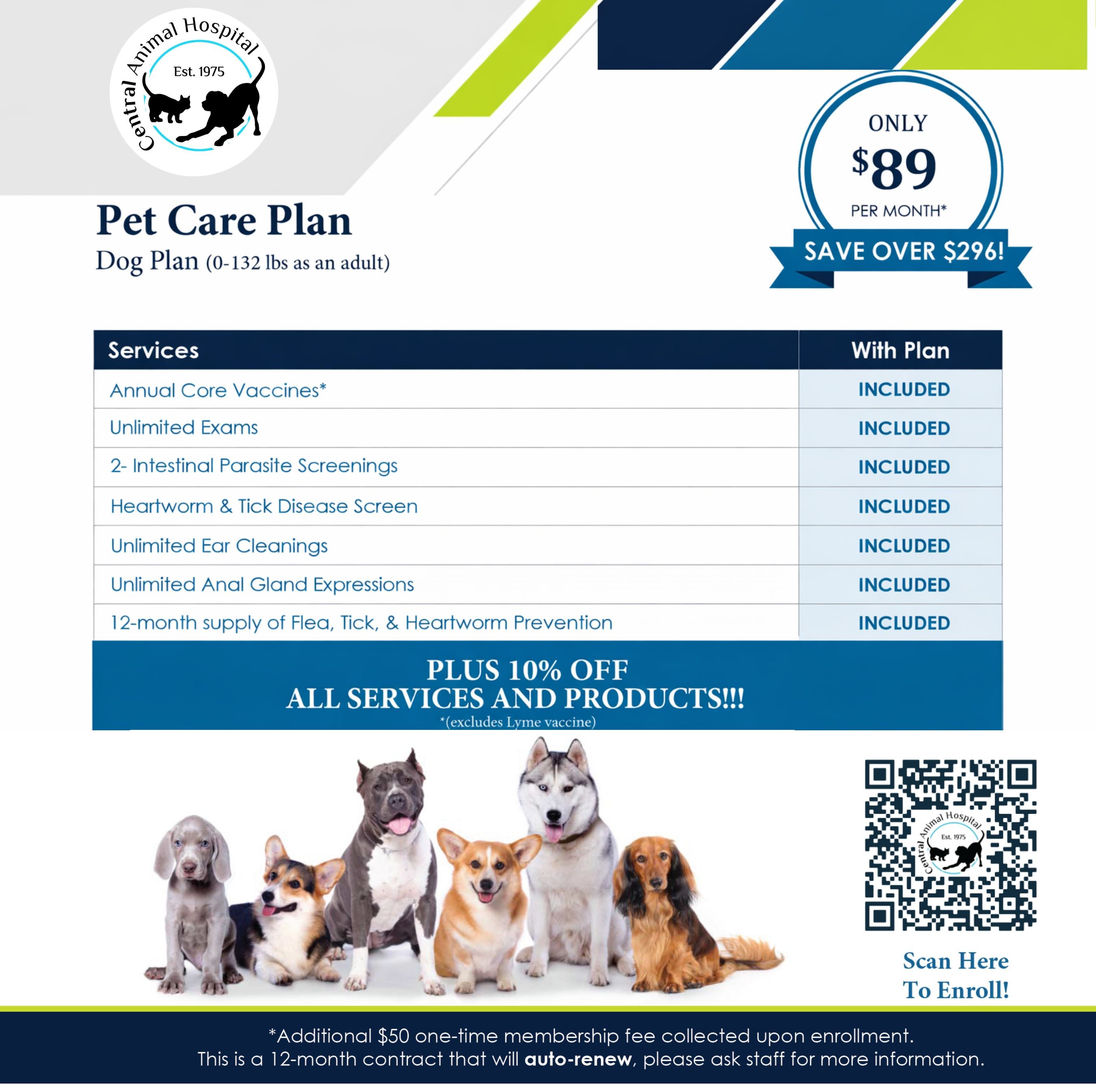 Central Animal Hospital dog wellness plan overview